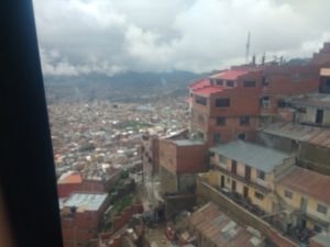 La Paz, Bolivie, vue depuis le téléphérique qui descend de El Alto