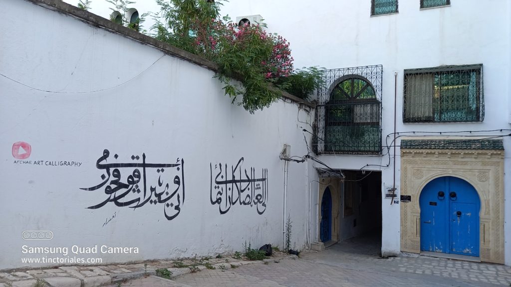 Calligraphie murale, Medina de Tunis, j'aimerais bien pouvoir la déchiffrer