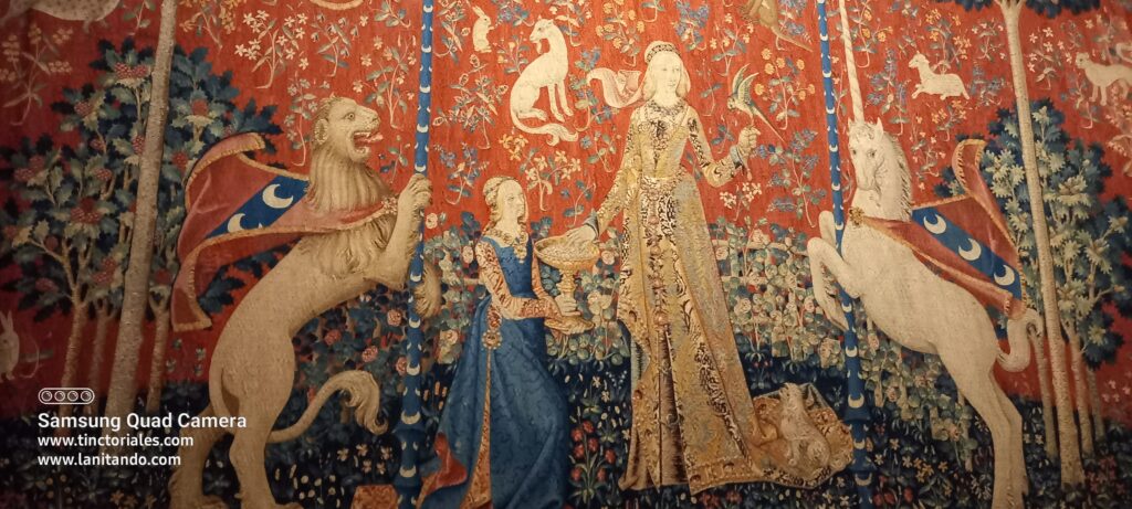 Une des tapisseries de la Dame à La Licorne, exposée au Musée de Cluny à Paris. Est-ce que les bains de teintures ont du chauffer?