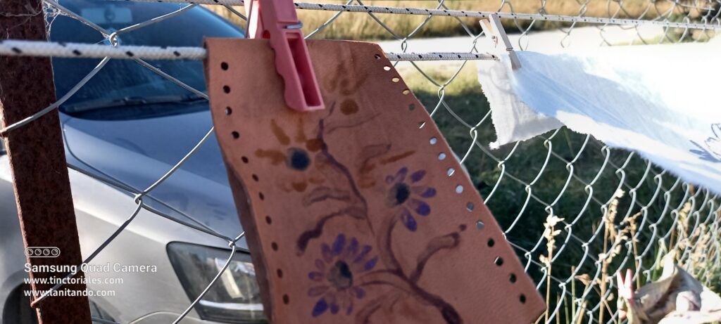 Test des peintures naturelles sur cuir