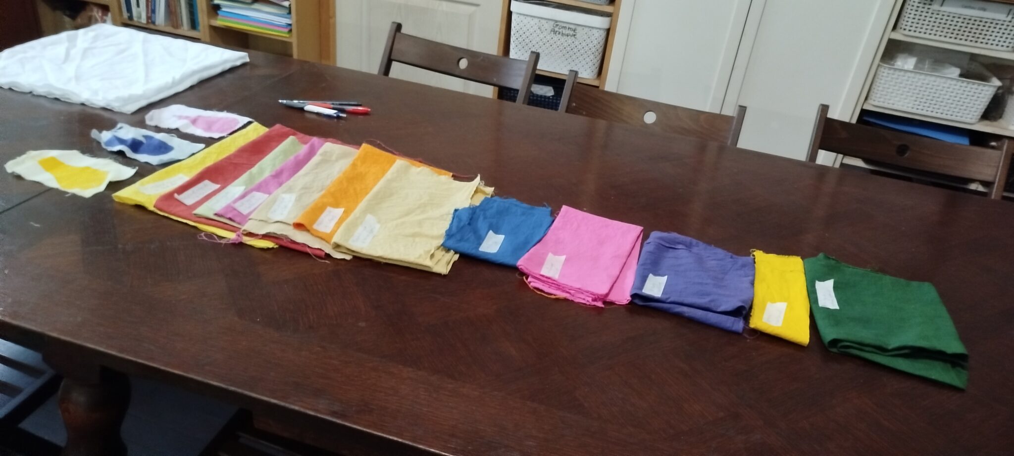 Résultats des teintures du deuxième jour